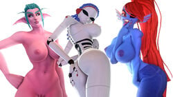 3d 3dgspot 3girls andrea_3000 anthro areolae arm_between_breasts ass ass_grab between_breasts big_ass big_lips black_eyes blue_hair blue_nipples blue_skin breast_grab breasts cleavage crossover cunnilingus_gesture doppelganger_(3dgspot) ear_fins earrings elf eye_patch eyelashes facial_piercing female female_only fish gesture glowing_eyes hairless_pussy half-closed_eyes hand_on_ass hand_on_breast hand_on_hip huge_ass huge_breasts humanoid jeans large_breasts lip_piercing long_ears long_hair long_ponytail looking_at_viewer marine monster monster_girl multiple_girls navel night_elf nipples nude perky_breasts pink_skin pointy_ears ponytail presenting presenting_hindquarters puffy_nipples pussy red_eyes robot robot_girl sharp_fingernails source_filmmaker teal_hair toned topless undertale undyne uwotinfokm8 very_long_hair warcraft white_skin world_of_warcraft