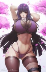 1girls abs alternate_breast_size big_breasts breasts busty clothed female female_only huge_breasts hyuuga_hinata impossible_clothes large_breasts long_hair midriff naruto pinup slivokuch solo text thick_thighs tight_clothing url watermark white_eyes wide_hips