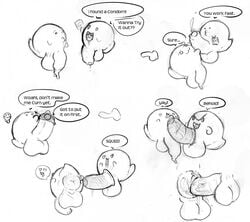 2boys alternate_species anus ass balls boo_(mario) condom cum dialogue duo english_text erection floating foreskin foxnoctom gay ghost hyper hyper_penis long_foreskin male male_only mario_(series) monochrome multiple_boys multiple_views nintendo nude open_mouth penetration penis puffy_anus sex sketch speech_bubble spirit text tongue tongue_out uncut video_games waddling_head yaoi