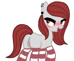 equine goth grey_body my_little_pony orange_eyes rape rape_play rape_trap red_hair rose_slut seductive socks vagina