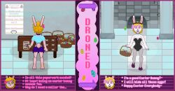 anthro before_and_after blonde_hair brainwashing bunny_costume clothing costume digital_media_(artwork) drone dronification easter easter_egg female fur glowing glowing_eyes hair hi_res holidays lagomorph mammal milky_rivas milkybun29 mind_control pink_body pink_fur pixel_(artwork) sequence solo text_box transformation white_body white_fur
