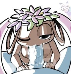 anthro arthropod bassie_(dandy's_world) blue_body blushcrunch_studio bodily_fluids breasts brown_body butterfly dandy's_world duo feet fellatio female first_person_view flower flutter_(dandy's_world) flyte_(dandy's_world) genital_fluids genitals head_grab insects lepidopteran male male/female male_pov nipples nude one_eye_closed oral oral_penetration penetration penile penis pink_body plant roblox saliva scrambledeve sex simple_background smile steam toon_(dandy's_world) wings