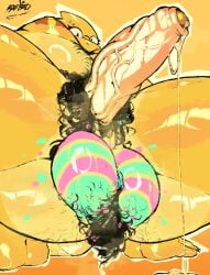 alphys anthro ass balls belly belly_hair big_balls big_belly big_butt big_penis bodily_fluids body_hair bodypaint butt_hair dark_hair easter easter_balls eyewear foreskin futanari genital_fluids genitals glasses glistening glistening_balls glistening_butt glistening_genitalia glistening_penis glistening_thighs gynomorph hairy_balls hairy_penis hands_on_ground happy_trail hi_res holidays intersex karbun low-angle_view monster musk musk_cloud painted_balls penis precum reptile saggy_foreskin scalie solo sweat sweatdrop sweaty_balls sweaty_belly sweaty_butt sweaty_genitalia sweaty_legs sweaty_penis sweaty_thighs tail thick_thighs undertale_(series) vein veiny_penis