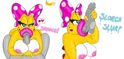 1boy 1girls :>= anon ball_sucking balls banana_blast3r_(artist) big_breasts bimbo birdo bow bracelet breasts disembodied_penis female heart jewelry kissing male mario_(series) multiple_views necklace nintendo nipples oral outercourse paizuri penis precum saliva sex simple_background sound_effects spunk3y_monk3y straight sucking_testicles testicles text unseen_male_face vein veiny_penis video_games wendy_o._koopa white_background wirdo_(fan_character)