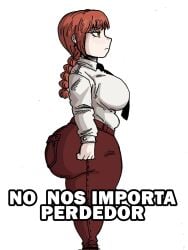 1girls ass big_ass big_breasts big_butt breasts chainsaw_man clothed clothed_female female female_focus female_only huge_ass huge_boobs huge_breasts huge_butt light-skinned_female light_skin makima_(chainsaw_man) neutral_expression pictomante red_hair redhead_female redheaded_female side_view sideview solo solo_female solo_focus voluptuous voluptuous_female yellow_eyes yellow_eyes_female