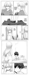 1boy 1girls age_difference ass ass_crack ass_focus bathing bathroom big_ass big_breasts big_butt booty butt_crack buttocks child_bearing_hips cleavage fat_ass fertile fit_female imminent_sex large_ass light-skinned_female light_skin long_hair manga mature_female milf monochrome mother mother_of_3 muscular_male naked naked_female nude nude_female official_art older_female older_female_and_younger_male plump_ass round_ass sakurai_shinichi sexy sexy_body sleepy thick thick_ass undressing uzaki-chan_wa_asobitai! uzaki_tsuki wide_hips