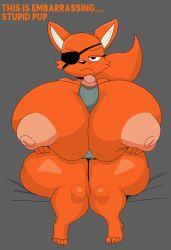 absurd_res anthro areola beastars big_areola big_breasts big_penis breast_play breasts canid canine canis duo eye_patch eyewear female fox genitals hi_res huge_breasts hyper hyper_breasts legoshi_(beastars) male male/female mammal penis red_fox sex spicynslim ten_(beastars) thick_thighs titjob true_fox wolf