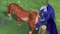 anal anal_sex animal_genitalia animal_penis anthro anthro_on_feral anthro_penetrating anthro_penetrating_feral anus asinus blush bodily_fluids digital_media_(artwork) donkey dragon duo ear_piercing ear_ring equid equine equine_anus equine_genitalia equine_penis erection facial_piercing feet feral feral_penetrated fingers genital_fluids genitals half-closed_eyes hi_res hooves horn horse hybrid jaribka knot knotted_penis larger_feral larger_penetrated male male/male male_penetrated male_penetrating male_penetrating_male mammal membrane_(anatomy) membranous_wings mythological_creature mythological_scalie mythology narrowed_eyes nose_piercing nude outside_sex penetration penile penile_penetration penis penis_in_ass piercing puffy_anus ring_piercing scalie sex size_difference smaller_anthro smile standing tail teeth toes tongue tongue_out wings zoophilia