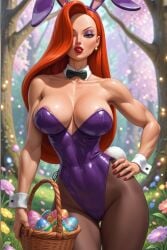 ai_generated areola areola_slip athletic athletic_female bunny_costume bunny_ears bunny_tail bunnysuit deergirlfit easter film_grain holidays jessica_rabbit playboy_bunny who_framed_roger_rabbit
