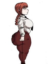 1girls ass big_ass big_breasts big_butt breasts chainsaw_man clothed clothed_female female female_focus female_only huge_ass huge_boobs huge_breasts huge_butt light-skinned_female light_skin makima_(chainsaw_man) neutral_expression pictomante red_hair redhead_female redheaded_female side_view sideview solo solo_female solo_focus voluptuous voluptuous_female yellow_eyes yellow_eyes_female