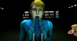 3d ahegao animated blonde_hair deepthroat doom falcosfm fellatio gagging green_eyes looking_at_viewer metroid nintendo oral samus_aran sound source_filmmaker tagme video