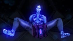 031_exuberant_witness 1girls 3d animated artificial_intelligence artist_request barefoot blue_eyes blue_hair bob_cut breasts cortana cortana_v2 female female_focus female_only halo_(series) halo_4 looking_at_viewer no_sound see_through short_hair spread_legs video