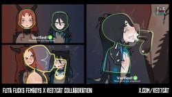 1femboy 1futa balls bedroom_eyes big_breasts blowjob blowjob_face breasts_out collar comic comic_page comic_panel cum cum_in_mouth cum_in_pussy demon_horns dick dickgirl dominant_futa erect_nipples femboy futa_fucks_femboys futa_on_male futa_penetrating futa_penetrating_male futanari genitals larger_futanari light-skinned_futa light-skinned_male light_skin long_hair male meme nude nude_futa nude_male ombre_hair oral oral_creampie oral_penetration oral_sex original original_character original_characters penis pink_nipples red7cat red_hair size_difference smaller_femboy smaller_male submissive submissive_male succubus_horns text text_bubble twink verification