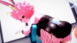3d 3d_(artwork) 3d_animation 3d_model animated ass_jiggle big_ass black_eyes boku_no_hero_academia bouncing_ass bunny bunny_ears bunny_girl bunny_tail bunnysuit cum cum_inside edit horns jiggling_ass koikatsu mina_ashido my_hero_academia no_sound pink_body pink_hair riding tagme video yurabe