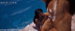 3d adeptussteve animal_genitalia animal_penis animated big_breasts dark-skinned_female fellatio game_cg huge_cock knot lion maya_(wildlife) nipples nude oral penis straight tagme video_game video_games white_hair wildlife wildlife_(video_game)