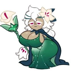 accurate_art_style alienlime2010_(artist) big_ass big_breasts busty busty_female concerned cookie_run cookie_run_kingdom tagme tight_clothing transparent_background white_lily_cookie