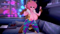 1boy 3d 3d_(artwork) 3d_animation 3d_model animated ashido_mina ass ass_jiggle black_eyes boku_no_hero_academia bouncing_ass bouncing_breasts breasts breasts_out cum cum_inside edit female jiggling_ass koikatsu mina_ashido my_hero_academia no_sound pink_body pink_hair sex tagme video yurabe