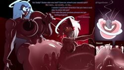 ahe_gao angel betrayal big_ass big_breasts cheating cheating_girlfriend commission cum cumflation dominant_futa emily_(hazbin_hotel) futa_on_futa futanari halo hazbin_hotel infidelity moaning moaning_in_pleasure mommy_kink muscular muscular_female pregnant riggedscales seraphine smile smiling_female vaggie_(hazbin_hotel)