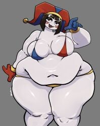 bbw beckoning chubby desdejin pomni_(the_amazing_digital_circus) shiny_skin ssbbw tagme the_amazing_digital_circus wide_hips