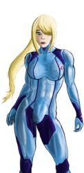 1girls biceps blonde_hair bodysuit bounty_hunter breasts deltoids female female_only green_eyes metroid muscular_female muscular_legs muscular_thighs nintendo ponytail samus_aran solo thighs toned_female tornioduva video_game video_games zero_suit zero_suit_samus