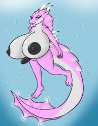 <3_eyes 1futa anthro big_breasts black_nipples black_penis breasts capcom dickgirl futanari heart huge_breasts humanoid_penis hyper hyper_breasts intersex lagiacrus looking_at_viewer monster_hunter nipples penis reptile scalie solo starit swimming video_games water yuni_hermit