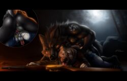 absurd_res anal anal_penetration animal_genitalia animal_penis anthro anus athletic athletic_anthro athletic_male backsack balls bite black_body black_fur black_nose blissful blue_eyes bodily_fluids bottomwear c0rw0lf canid canine canine_genitalia canine_penis canis clothing cross-eyed discarded_weapon domestic_dog dreamy_eyes dripping duo ears_back erection floppy_ears fur genital_fluids genitals glowing_light green_eyes gun hi_res imminent_knotting jacket knot light_source looking_pleasured male male/male mammal moon mythological_canine mythological_creature mythology night outside outside_sex penetration penile penile_penetration penis penis_in_ass pink_anus pink_tongue pivoted_ears precum precum_drip questionable_consent ranged_weapon rifle rough_sex sarplaninac_shepherd sex shoulder_bite signature tail tan_body tan_fur tongue tongue_out topwear torn_bottomwear torn_clothing voldor weapon werecanid werecanine werecreature werewolf wolf wolfs-niper wrinkled_nose