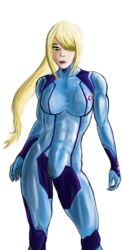 1girls biceps blonde_hair bodysuit bounty_hunter breasts deltoids female female_only green_eyes metroid muscular_female muscular_legs muscular_thighs nintendo ponytail samus_aran solo thighs toned_female tornioduva video_game video_games zero_suit zero_suit_samus