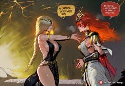 1girls abs after_fight ai_generated aroused aroused_face athletic athletic_female augusta_(wuthering_waves) aura bed bedroom big_ass big_breasts big_butt big_thighs blonde-haired_female blonde_female blonde_hair blonde_hair_female blush breasts caption cleavage comic comic_page comics curvy curvy_body curvy_female curvy_figure cute cute_face elden_ring english english_text eye_contact female glowing god goddess half-closed_eyes hoorpy hourglass_figure imminent_hug long_hair outstretched_arms patreon patreon_logo patreon_username petite petite_body petite_breasts petite_female queen_marika_the_eternal red_eyes red_hair sexy sexy_body sexy_pose standing story sweat sweatdrop sweating sweaty sweaty_body text thick_thighs thighs voluptuous voluptuous_female wuthering_waves yellow_eyes yuri