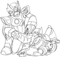 anal arched_back cum empty_(artist) gay handjob male mega_man mega_man_x sex tagme vay-works x_(mega_man) zero_(mega_man)