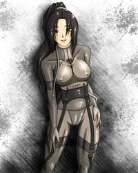 1girls beauty_and_the_beast_unit black_eyes black_hair bodysuit breasts erect_nipples female female_focus female_only hi_res long_hair looking_at_viewer metal_gear metal_gear_solid metal_gear_solid_4 nipples ponytail raging_raven smile solo solo_female solo_focus taro_(pixiv15952) thighhighs