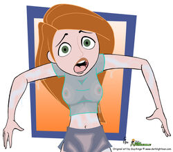 darklightsun disney female female_only human kim_possible kimberly_ann_possible medium_breasts nipples solo straight_hair tagme wet_clothes wet_shirt