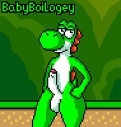 1boy babyboilogey dinosaur erection male male_only mario_(series) nintendo penis scalie solo super_mario_world video_games yoshi