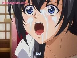 1boy 1girls anal anal_cumshot anal_insertion anal_penetration anal_sex animated blue_eyes censored cum cum_in_ass cum_leaking cum_on_face cumshot cumshot_in_anus facial female helter_skelter internal_cumshot kagami_miu male open_mouth rape straight subtitled