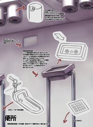 bondage_gear japanese_text predicament_bondage toilet translated