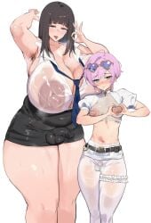 1boy 1boy1futa 1futa 1futanari big_breasts bigger_futa chastity_cage femboy futa_is_bigger futanari seitoedaha smaller_male tagme