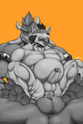 2boys anal anus balls blindfold bowser collar cum cum_in_ass drool feet gay looking_at_another male male/male male_only mario_(series) multiple_boys muscular nintendo open_mouth orange_background penis precum ragnarokdragon simple_background stomach_bulge testicles theragna-rawk yaoi