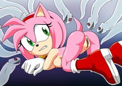 amy_rose anus boo_(sonic) breasts fear female ghost green_eyes imminent_rape possession pussy sonic_(series) tentacle