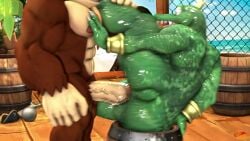 3_toes 4_fingers 5_fingers abs anal_sex ass balls balls_deep barrel beach butt_jiggle crown cum cum_in_ass cum_inside donkey_kong donkey_kong_(series) ejaculation k_rool k_rool king male male/male moonwulf muscular_male on_side orgasm penetration penis pirate public_nudity public_sex rough_sex sex slightly_chubby_male sound_effects source_filmmaker_(artwork) sweat tagme video