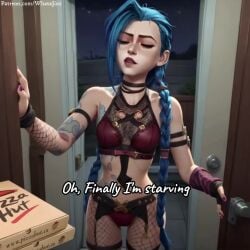 1girls 30_seconds accurate_art_style ai_assisted ai_generated animated arcane arcane_jinx blowjob blowjob_face blue_hair cel_shading debt fishnets gagging jinx jinx_(league_of_legends) league_of_legends lingerie official_style patreon patreon_username perfect_body petite_body pizza_box pizza_delivery pov_eye_contact prostitution punk punk_girl purple_eyes red_thong riot_games shorter_than_one_minute sound_effects story tagme twin_braids video voice_acted whatajinx