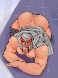 1boy ass big_ass big_butt bottomless bottomless_male grey_hair hairy hairy_arms hairy_ass hairy_chest hairy_legs hairy_male light-skinned_male light_skin magneto magneto_(marvel_rivals) male male_only marvel marvel_rivals mature mature_male muscular muscular_male old_man solo solo_male sprungtrapped