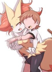 big_breasts braixen breasts cleavage female furry huge_breasts lucyfercomic pokemon pokemon_(species) tagme thick_thighs wide_hips