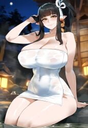 1girls ai_generated bangs black_hair capcom creamy_ai curvy curvy_figure hime_cut hinoa large_breasts light-skinned_female light_skin long_hair monster_hunter monster_hunter_rise tagme thiccwithaq_(ai_style)