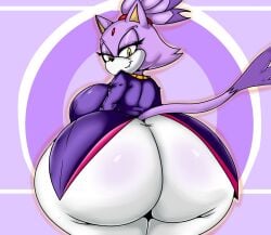 1girls anthro ass ass_focus big_ass big_breasts big_butt blaze_the_cat bubble_ass bubble_butt butt_focus feline furry huge_ass huge_breasts huge_butt looking_at_viewer looking_back pants sega solo sonic_(series) sonic_the_hedgehog_(series) tight_clothing tight_pants ultimateshadow wide_hips