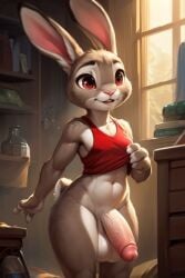 ai_generated big_balls big_penis flaccid_penis futanari judy_hopps zootopia