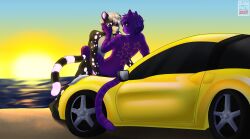 bedroom_eyes car car_hood_pose disgusting duskari7 from_front_position furry gay goes_hard hard_image hi_res holding_face illustration lying male male/male missionary_position narrowed_eyes on_back penetration sea seductive sex smile smirk sunset vehicle water yaoi