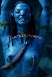 alien animated athletic_female blue_skin bondage enslaved kink na'vi neytiri pain rower tagme trapped video