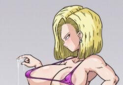 android_18 bikini dragon_ball dragon_ball_super dragon_ball_z female_only huge_breasts pervertoons riffsandskulls