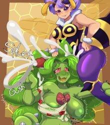 1futa 1girls absurd_res antennae_(anatomy) arthropod bee big_breasts big_penis bodily_fluids breasts cactilaine cactilaine_(character) cactus cactus_creature cactus_humanoid clothed clothing cum cum_in_ear cum_inside cumshot darkstalkers drooling duo ear_penetration ejaculation elemental_creature elemental_humanoid excessive_cum excessive_genital_fluids female flora_fauna futa_on_female futanari genital_fluids genitals green_body green_skin gynomorph hair hand_on_hip hi_res huge_cock humanoid hymenopteran insect_wings insects intersex intersex/female inverted_nipples looking_pleasured nipple_slip nipples partially_clothed penetration penis plant plant_hair plant_humanoid pseudo_hair purple_hair q-bee red_eyes red_sclera saliva shaking skull_flossing smug_face tears thick_thighs trembling wardrobe_malfunction wings wrist_fluff