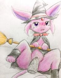 1boy 1girls 3_toes blush broom clothing colored_pencil_(artwork) costume disembodied_penis duo ears_up edit eeveelution eiroru espeon female feral fur furry hat hi_res human interspecies long_ears lying male male_pov nintendo on_back open_mouth penetration penis pokémon_(species) pokemon pokemon_(species) pokemon_gsc pov purple_eyes purple_fur pussy pussy_juice sex simple_background sketch snout solo_focus spread_legs spreading straight tears toes traditional_media_(artwork) uncensored vaginal_penetration video_games witch_hat