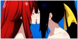 2girls ai_generated akeno_himejima girl_on_girl high_school_dxd lesbian_couple lesbian_kiss lesbian_sex lovers rias_gremory yuri yuri yuri